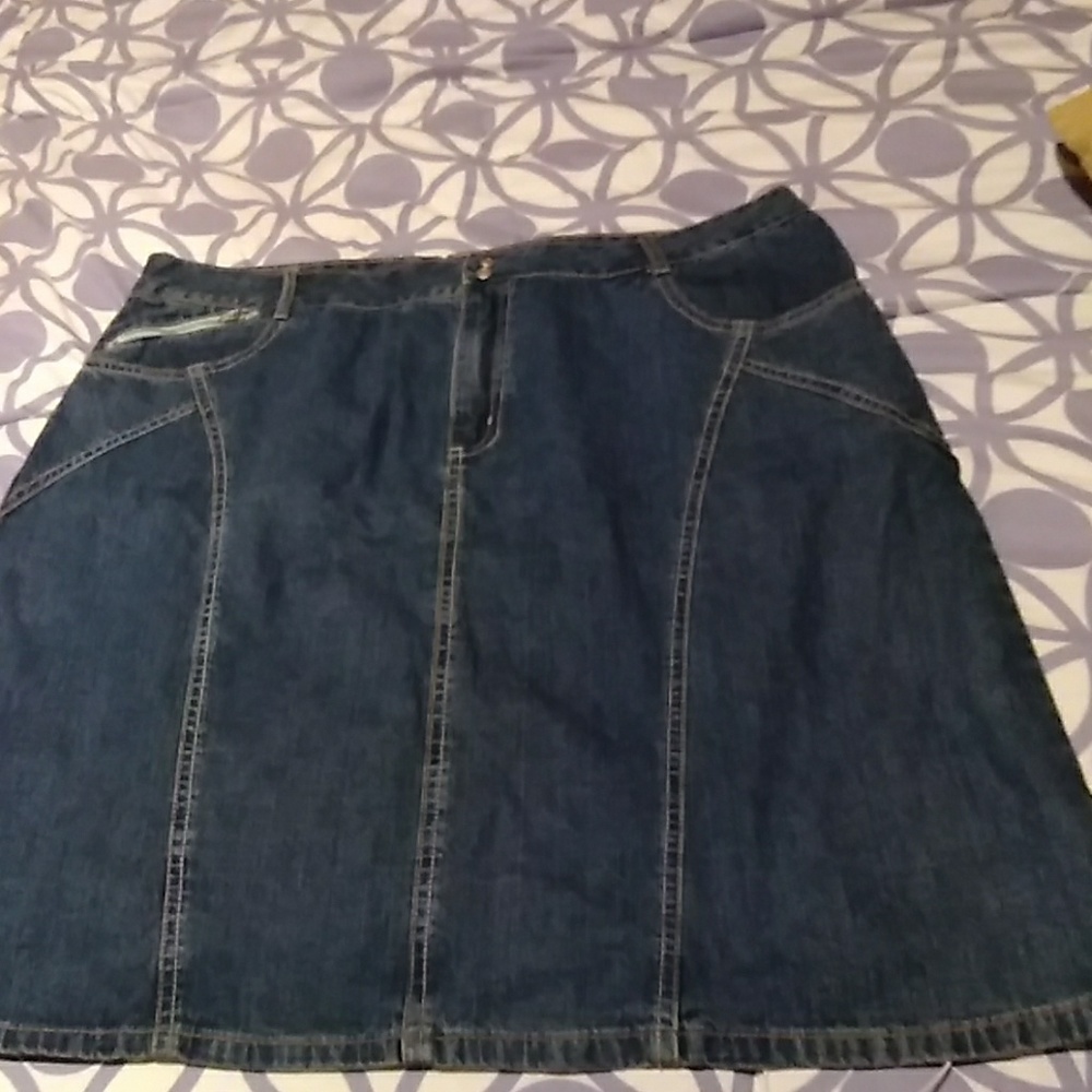 French Cuff jeans skirt knee length